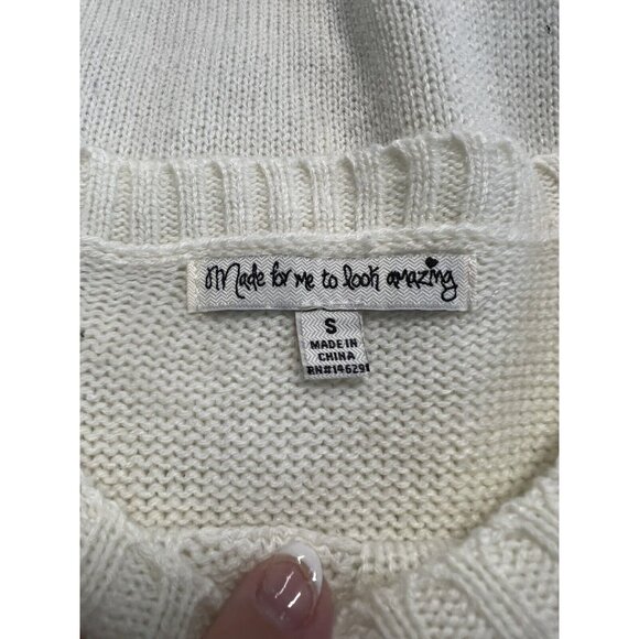 Made For Me to Look Amazing Sweater Dress~Size S~Ivory/Black with Scarf L5 21 - Picture 8 of 10